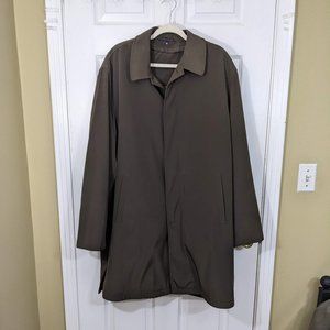 Calvin Klein Green-Brown Lined Weather Resistant Button-up Jacket Coat - 44L